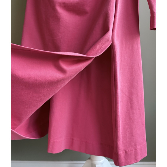 Soft Surroundings Wear Anywhere Dress Stretch Knit Pink Faux Wrap V-neck XL - Picture 4 of 15